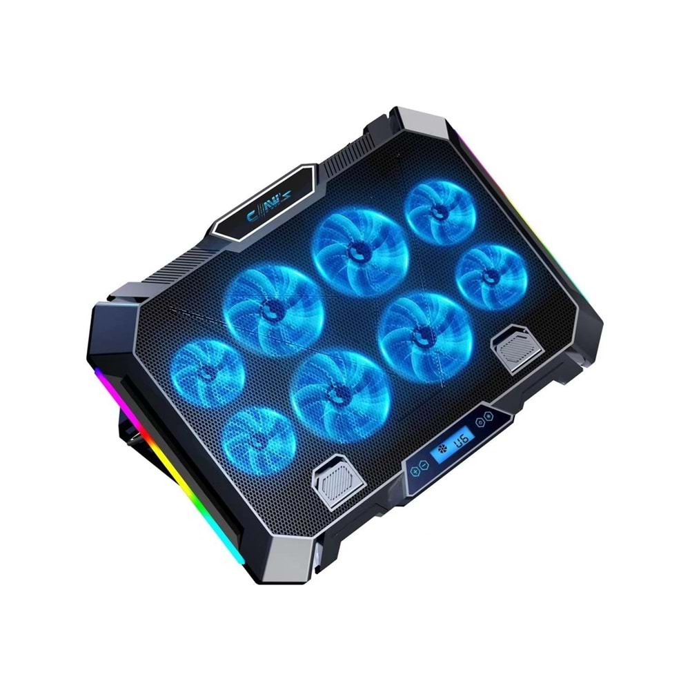 Claw's Vortex 8x Turbo LED Fan - 10 Modlu RGB - LCD Ekran - Ayarlabilir Fan Hızı & 7 Farklı Stand Yükseklik Kademesi
