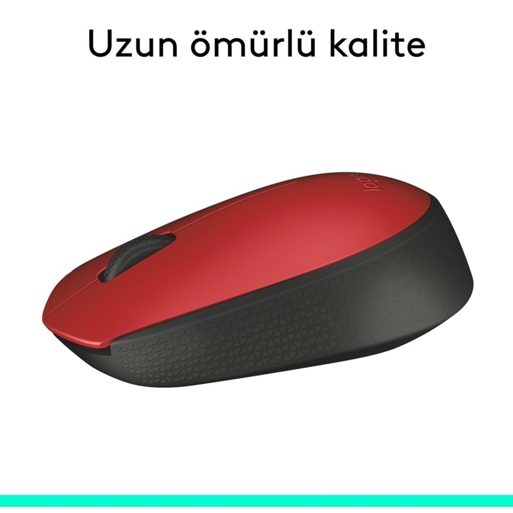 Logitech M171 USB Alıcılı Kablosuz Kompakt Mouse - Kırmızı