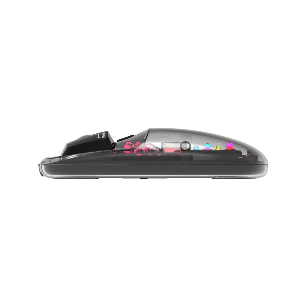 Everest SM-BT89 Opal Şarj Edilebilir Sessiz Siyah Transparan Rgb 2in1 2bt ve 2.4ghz Kablosuz Mouse