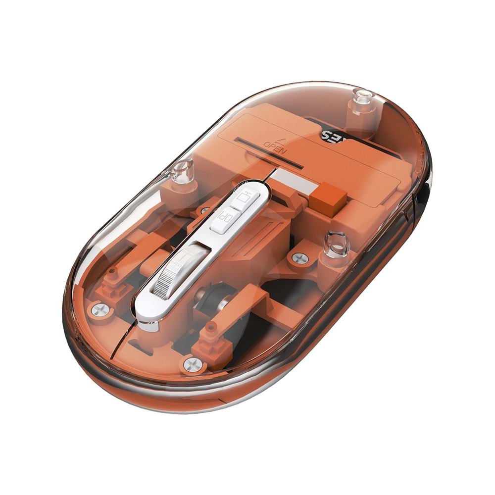 Everest SM-BT29 Glassy Turuncu Transparan Şeffaf 2in1 Bluetooth ve 2.4ghz Kablosuz Mouse