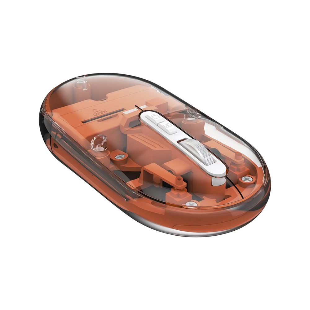 Everest SM-BT29 Glassy Turuncu Transparan Şeffaf 2in1 Bluetooth ve 2.4ghz Kablosuz Mouse