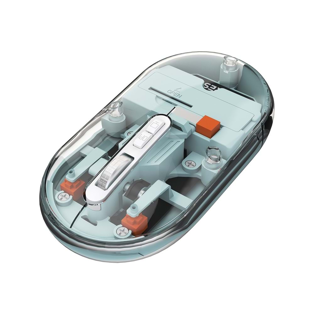 Everest SM-BT29 Glassy Mavi Transparan Şeffaf 2in1 Bluetooth ve 2.4ghz Kablosuz Mouse
