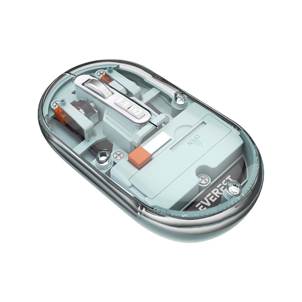 Everest SM-BT29 Glassy Mavi Transparan Şeffaf 2in1 Bluetooth ve 2.4ghz Kablosuz Mouse