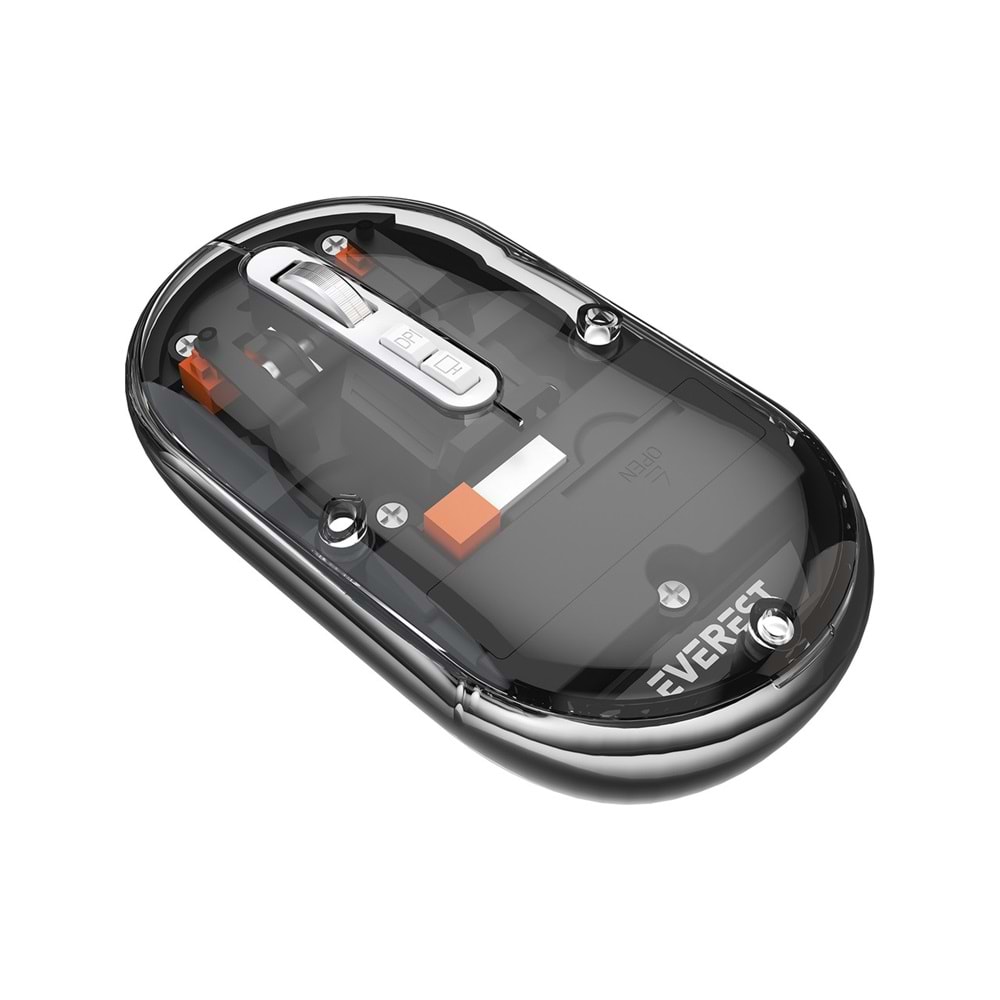Everest SM-BT29 Glassy USB Siyah Transparan Şeffaf 2in1 Bluetooth ve 2.4ghz Kablosuz Mouse