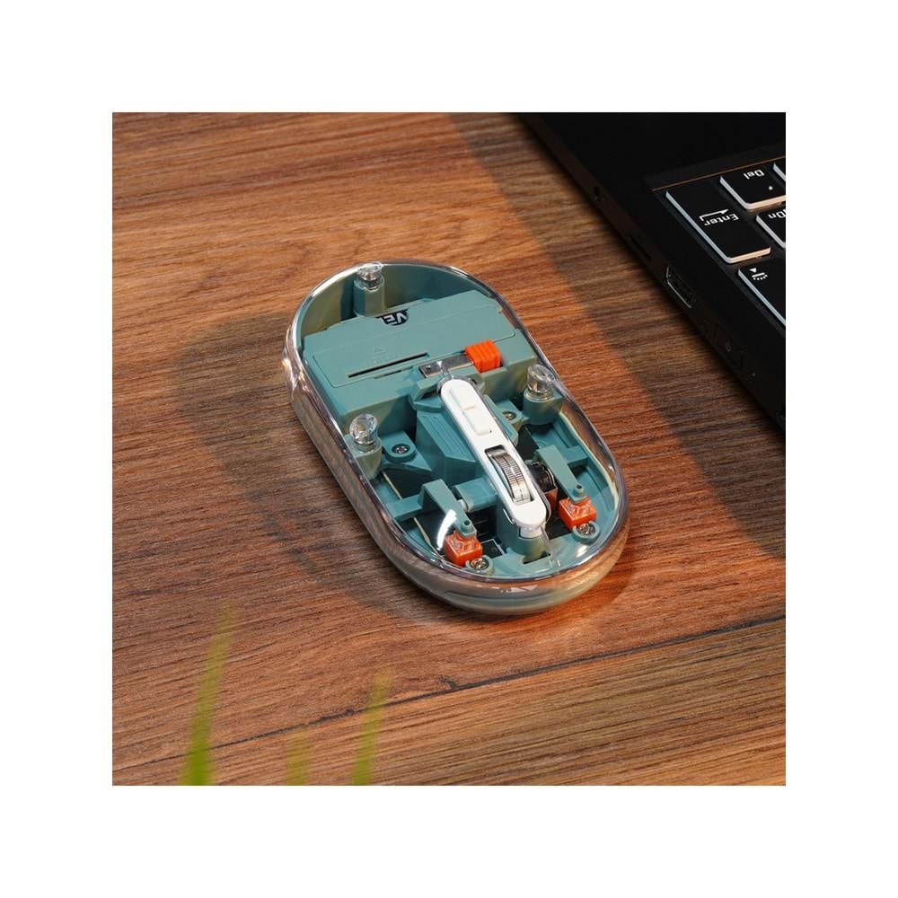 Everest SM-BT29 Glassy Yeşil Transparan Şeffaf 2in1 Bluetooth ve 2.4ghz Kablosuz Mouse