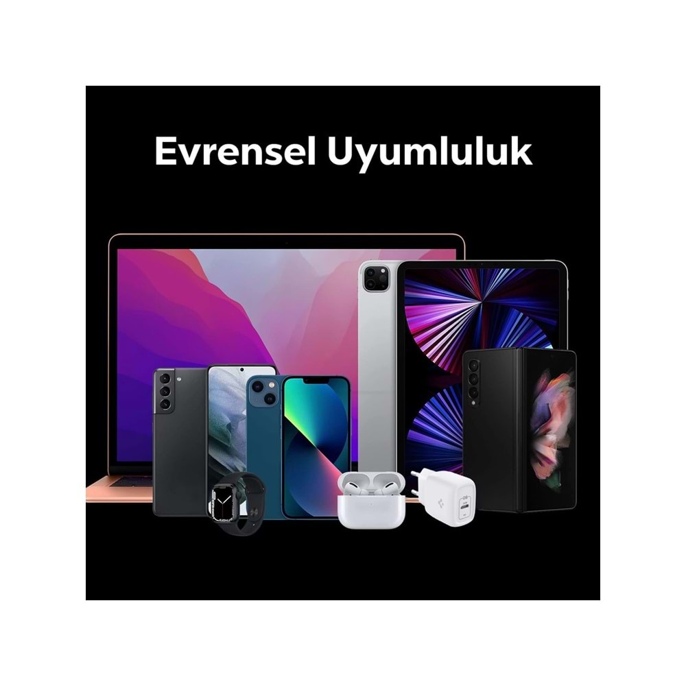 Spigen 20W USB-C Mini Hızlı Şarj Aleti/Şarj Isısını Düşürür GaN Destekli Akım Korumalı Güç Adaptörü iPhone & Android & iPad