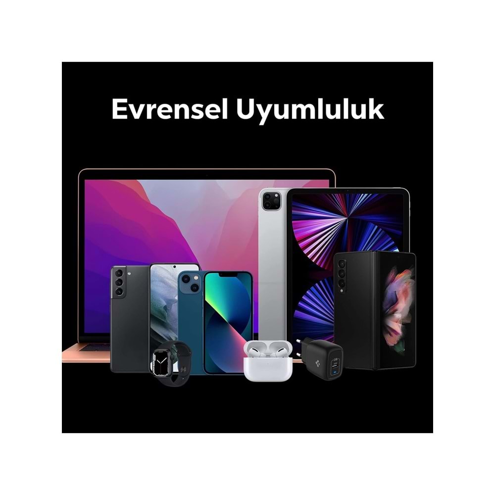Spigen 20W USB-C Mini Hızlı Şarj Aleti/Şarj Isısını Düşürür GaN Destekli Akım Korumalı Güç Adaptörü iPhone & Android