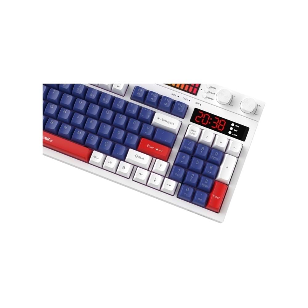 Claw's Spectrum K1 Fonksiyonel Çift LCD Ekran & Çift Rgb - Ses Kontrolcülü Membran 94 Tuşlu Spectrum Rgb Modlu Gaming Klavye