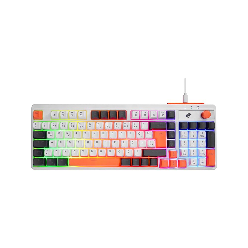 Acer eMachines EAK860 Beyaz USB Rainbow Aydınlatmalı Q Standart Kompakt Klavye