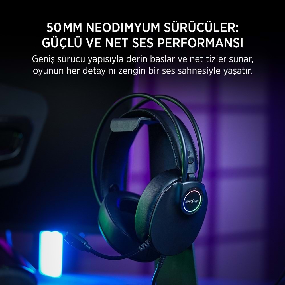 James Donkey 713 Rainbow 7.1 Siyah Gaming Kulaklık