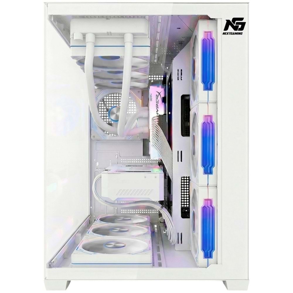 Alpha Elite 7x Argb Fan Kumanda Ve Kontrolcü Atx Boş Bilgisayar Kasası Beyaz
