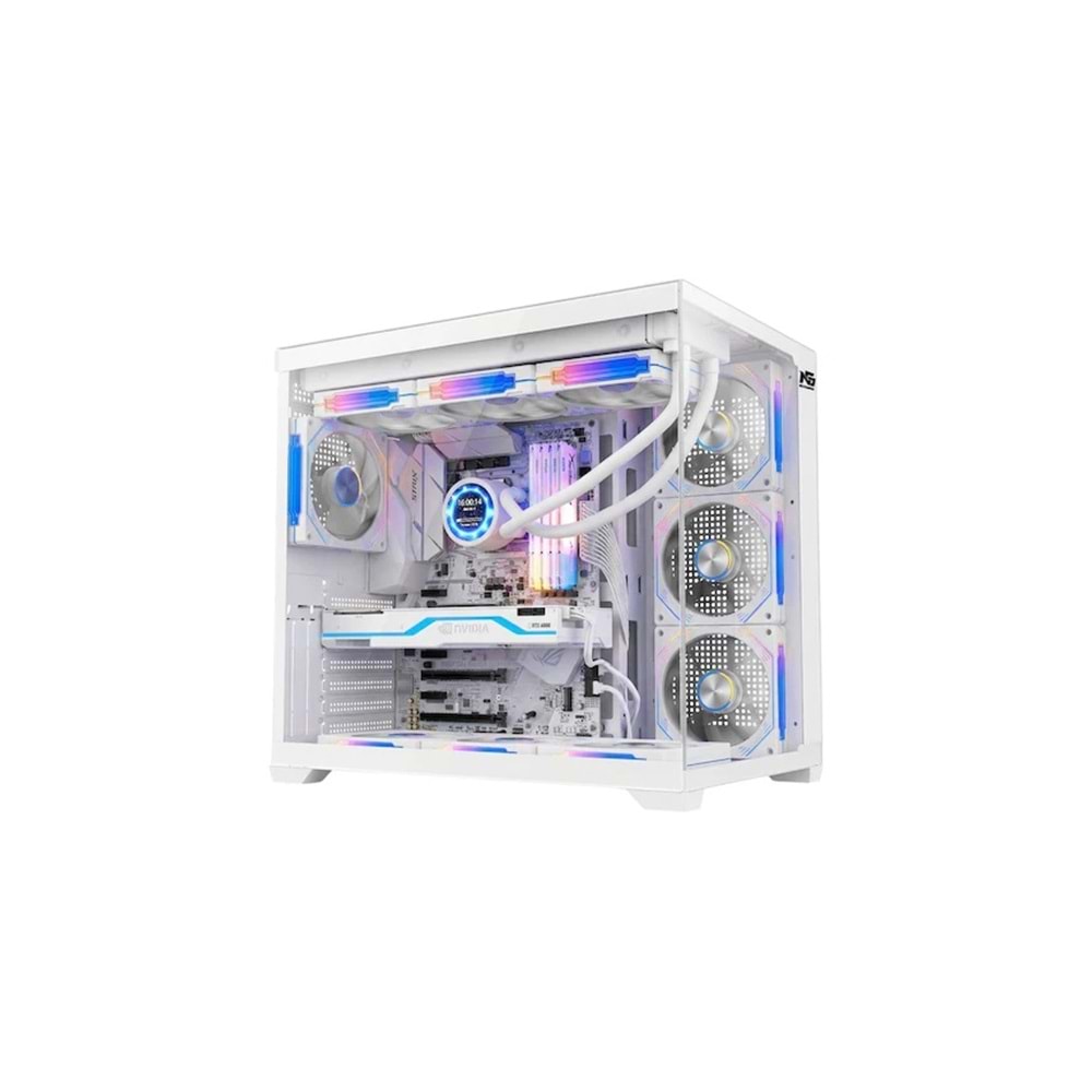 Alpha Elite 7x Argb Fan Kumanda Ve Kontrolcü Atx Boş Bilgisayar Kasası Beyaz