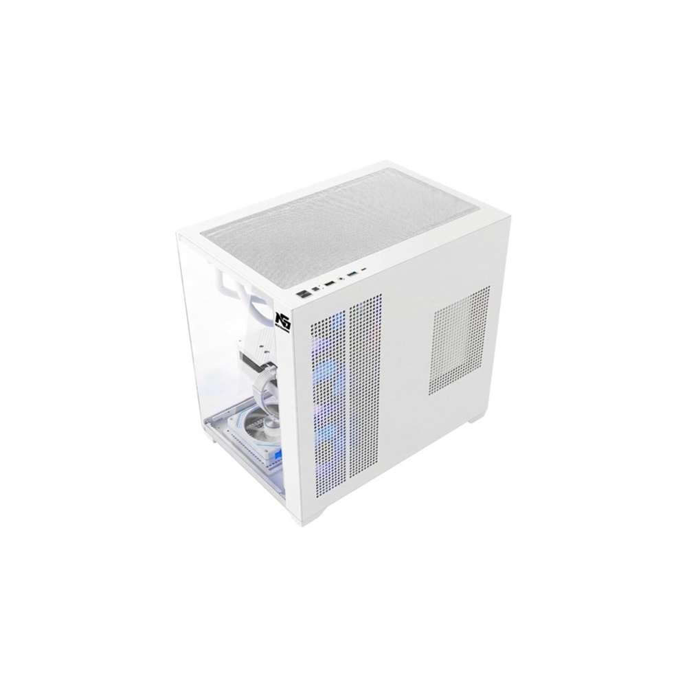 Alpha Elite 7x Argb Fan Kumanda Ve Kontrolcü Atx Boş Bilgisayar Kasası Beyaz
