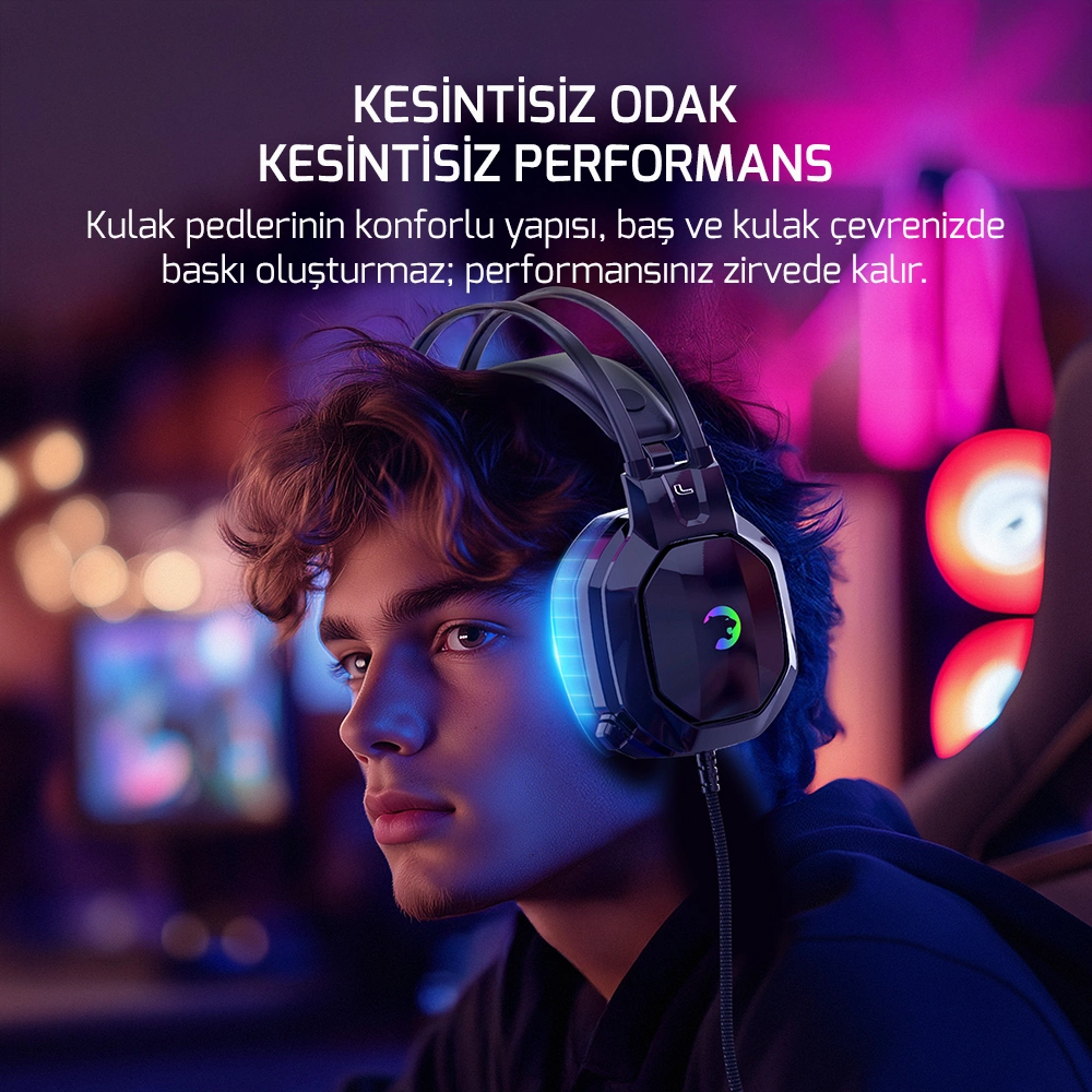 GamePower Ryo Siyah 7.1 Surround Rainbow Gaming (Oyuncu) Kulaklık