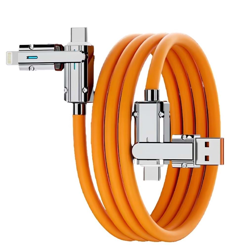 Usb Type C Lightning 4 in 1 Hızlı Şarj Data Kablosu Çevirici Dönüştürücü Adaptör 120W 2Metre 6020