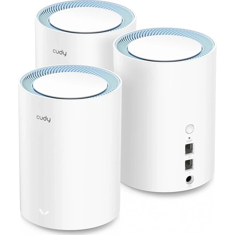 Cudy M1200 3-Pack AC1200MBPS 2.4ghz/5ghz Ap/re/wısp Mu-Mımo Kablosuz 3'lü Mesh Wi-Fi Sistemi - Beyaz
