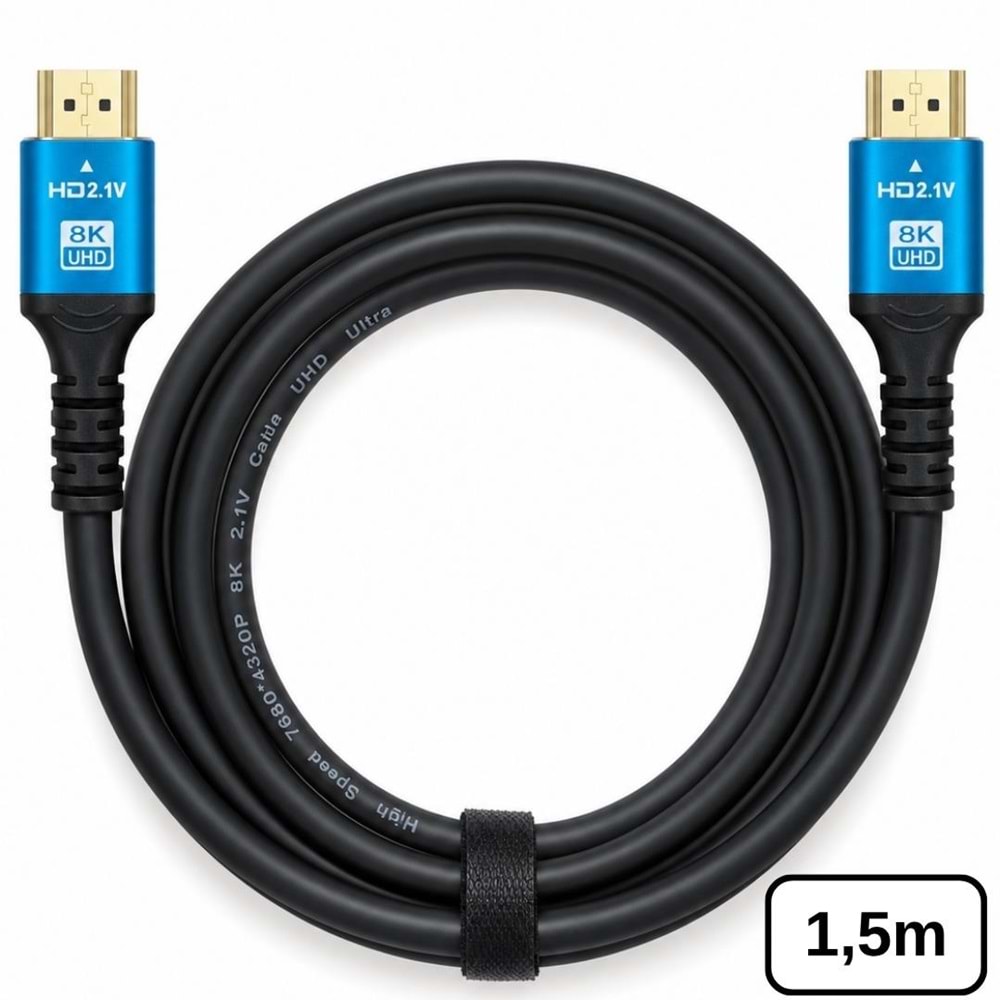 8K Ultra HD 2.1V 48Gbps Hdmi Kablo 1.5 Metre Altın Kaplama Led Tv 6060