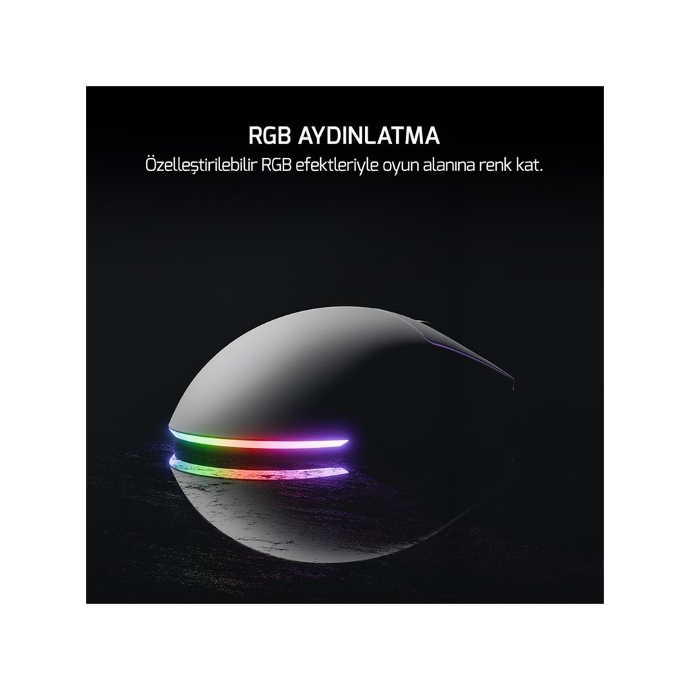 Gamepower Kodex RGB 12.000DPI PAW3311 Kablosuz Beyaz Gaming Mouse (Grip Tape Hediyeli)