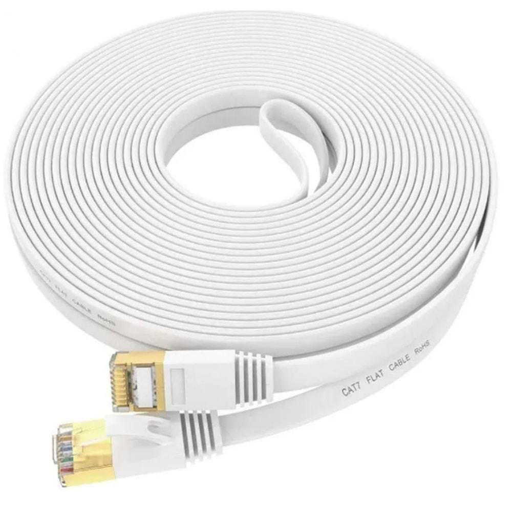 CAT7 Internet Ethernet Kablosu 1 Metre 10Gbps 600Mhz LAN Slim Fl