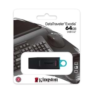 Kingston 64 GB Usb 3.2 Gen 1 Datatraveler Exodia Onyx DTXON/64GB USB Bellek - Siyah/64 GB