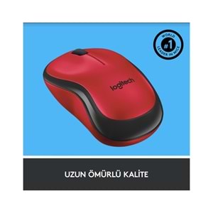 Logitech M220 Sessiz Kompakt Kablosuz Mouse - Kırmızı