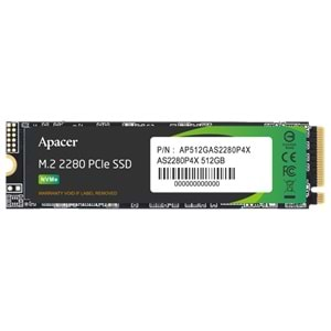 Apacer AS2280P4X-1 512GB 2100/1500MB/s NVMe PCIe M.2 SSD Disk (AP512GAS2280P4X-1)