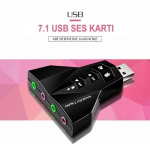 Maxgo Usb Ses Kartı 7 Kanal Çevirici Dönüştürücü Laptop Harici Kartı Mikrofon Kulaklık Girişli 2100