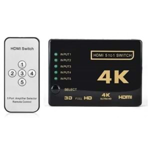 Maxgo Hdmi Çoklayıcı Switch 5 Port Çoğaltıcı 4K Kumandalı Ultra Hd Splitter Çoklu Cihaz Tek Ekranda 2128