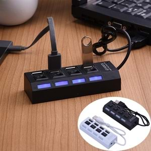 4 Port Usb 2.0 Hub Çoğaltıcı Çoklayıcı Switch Işıklı Anahtarlı AL4863