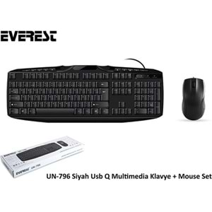 Everest Un-796 Siyah Usb Multi - Media Klavye + Mouse SetEverest