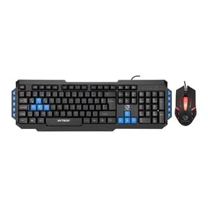 Hytech Hyk-46 Gamy Combo Siyah USB Mavi Tuşlu Q Gaming Oyuncu Klavye + Mouse Set