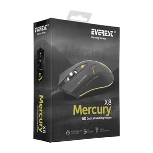Everest Mercury X8 Usb Siyah 6D Optik Oyun Mouse
