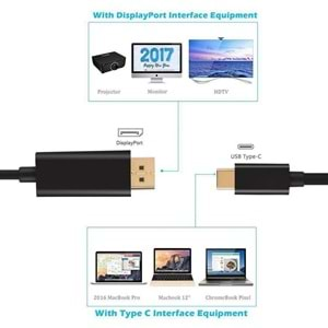 Type C Usb 3.1 To Displayport Çevirici Dönüştürücü Adaptör Kablosu 4467