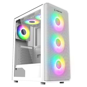 Rampage HELIOS Mesh 550W 80+ Siyah Temperli Cam 4x12cm Rainbow ATX Mid-T Gaming Beyaz Kasa