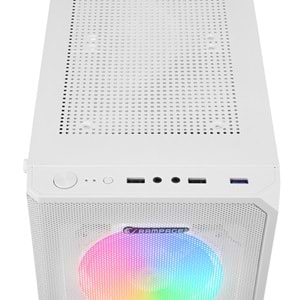 Rampage HELIOS Mesh 550W 80+ Siyah Temperli Cam 4x12cm Rainbow ATX Mid-T Gaming Beyaz Kasa