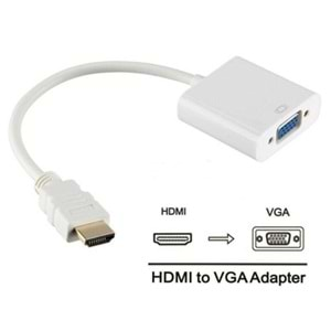 Hdmi To Vga Çevirici Dönüştürücü Adaptör Monitör Laptop 4547