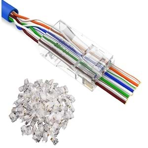 Yeni Nesil Delikli Cat6 Ez Rj45 Konnektör Utp Jack (100 Adet) 4381