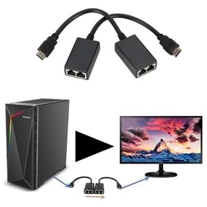 Hdmi Rj45 Cat5e 6 Extender Uzatıcı Uzatma Aparatı Adaptör 1080p 4757