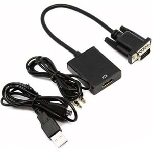 Vga To Hdmi Çevirici Dönüştürücü Adaptör Kablo Ucu Çevirici 4674