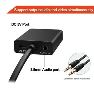 Vga To Hdmi Çevirici Dönüştürücü Adaptör Kablo Ucu Çevirici 4674