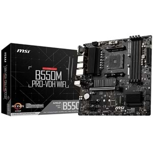 MSI B550M PRO-VDH AM4 DDR4 4400(OC) HDMI DP VGA M.2 USB3.2 MATX Anakart