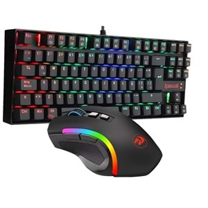 Redragon K552 Kumara Blue Switch Mekanik Klavye + M607 RGB Mouse