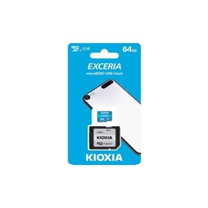 Kioxia 64GB Exceria Micro SDXC UHS-1 C10 100MB/sn Hafıza Kartı