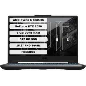 Asus TUF Gaming A15 FA506NF-HN004 AMD Ryzen 5 7535HS 8GB 512GB SSD RTX2050 Freedos 15.6