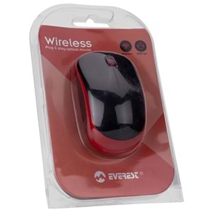 Everest SM-833 Usb Siyah/Bordo 1200dpi Optik Kablosuz Mouse