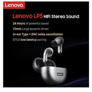 Lenovo Lp5 Bluetooth 5.0 Kablosuz Kulaklık - Siyah