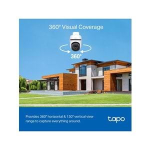 TP-LINK Tapo C510W, 2K Dış Mekan Wi-Fi Güvenlik Kamerası, Hareket Tespit/Takibi , 360°, IP65 Su Geçirmez, Renkli Gece Görüşü, Çift Yön
