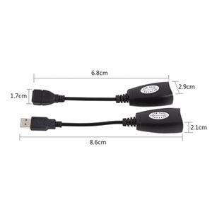 Rj45 Usb Ek Uzatıcı Cat5e 6 Kablosu Ekleme Extender 5058
