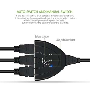 Hdmi Çoklayıcı Switch 3 Port Çoğaltıcı 4586
