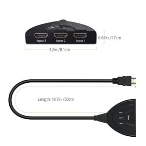 Hdmi Çoklayıcı Switch 3 Port Çoğaltıcı 4586
